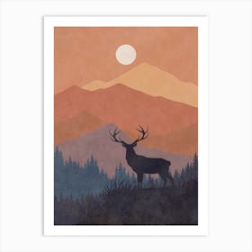 Deer In The Mountains 10 Art Print