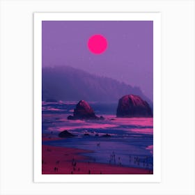 Sunset In The Waves Art Print
