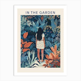 In The Garden Poster Blue 4 Art Print