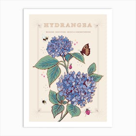 Hydrangea On Cream Art Print