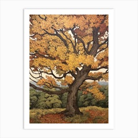 American Elm 2 Vintage Autumn Tree Print  Art Print