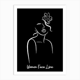 Women Face Line 4 Art Print