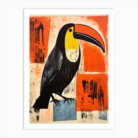 Toucan, Woodblock Animal Drawing 1 Art Print