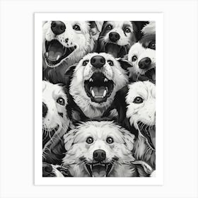 Perfectly Repeatable Artwork With Cute Dog Faces 08 Art Print