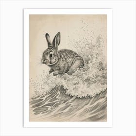 Mini Rex Rabbit Drawing 2 Art Print