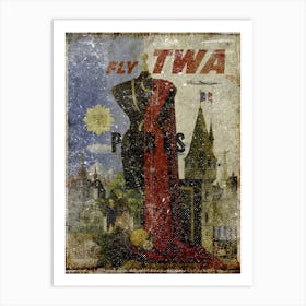 Vintage Travel Poster ― Fly Twa Paris 1 Art Print