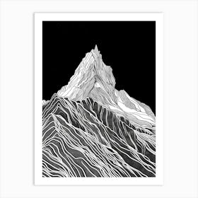 Ben Oss Mountain Line Drawing 3 Art Print