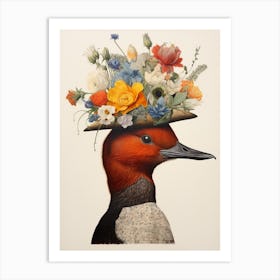 Bird With A Flower Crown Canvasback 2 Art Print