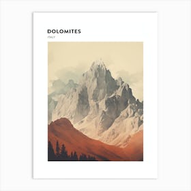 Dolomites Italy 3 Hiking Trail Landscape Poster Art Print