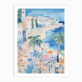 Gallipoli, Puglia   Italy Beach Club Lido Watercolour 2 Art Print