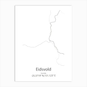 Eidsvold,Australia Minimalist Map Art Print