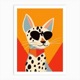 Little Bobcat Wearing Sunglasses Art Print