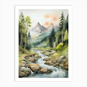 mountain forest landscape.8 Art Print