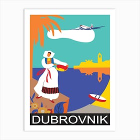 Dubrovnik, Woman in National Costume Art Print