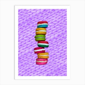 Sweet knits - Macaron Purple Art Print