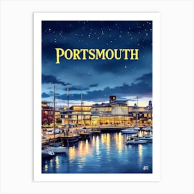 Portsmouth Retro Vintage Travel V 05 Art Print