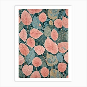 Dancing Pink Leaves Art Print