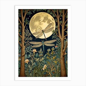 William Morris Dragonflies In The Forest 1 Art Print