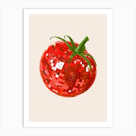 Disco Ball Tomato Art Disco Poster Trendy Aesthetic Art Food Kitchen Art Print