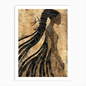 African Woman With Long Hair Art Print