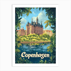 Aihrgdesign A Mid Century Modern Travel Poster For Copenhagen 2 Art Print