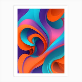 Abstract Colorful Waves Vertical Composition 32 Art Print