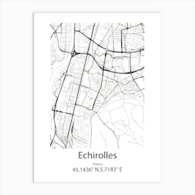 Echirolles,France Minimalist Map Art Print