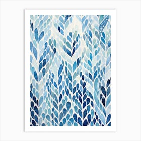 Blue Leaves 4 Art Print