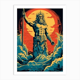 Poseidon Pop Art 2 Art Print