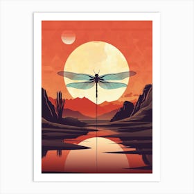 Sunset Dragonfly 3 Art Print