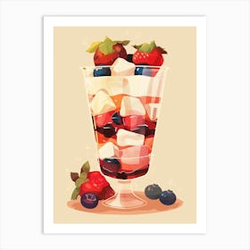 Strawberry Marshmallow Jelly Dessert Art Print