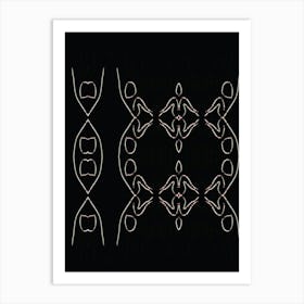 Abstract Pattern On A Black Background Art Print