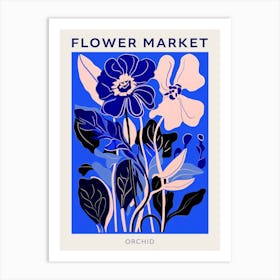 Blue Flower Market Poster Orchid 1 Art Print