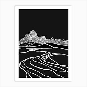 Beinn Tulaichean Mountain Line Drawing 3 Art Print