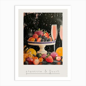 Prosecco & Fruit Art Deco 2 Poster Art Print