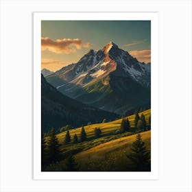 Sunset In The Mountains 17 Art Print