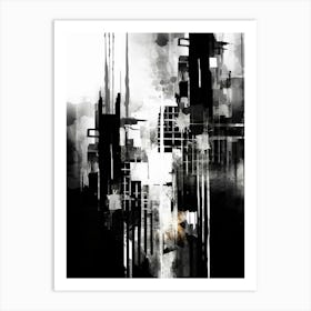 Urban Pulse Abstract Black And White 8 Art Print