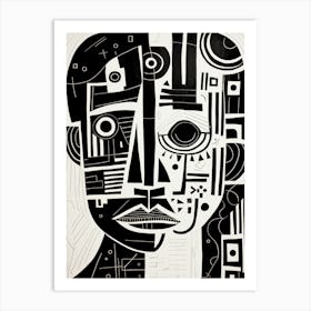Geometric Shapes Face Art Print