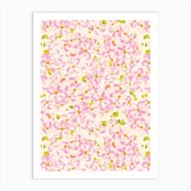 Pink handmade Flowers Art Print