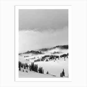 Aspen, Usa Black And White Skiing Poster Art Print