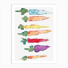 Watercolor Carrots Art Print