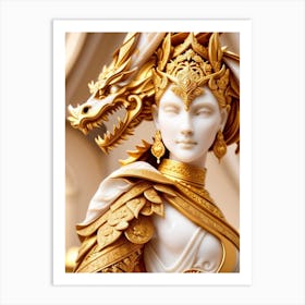 Golden Dragon Statue 1 Art Print