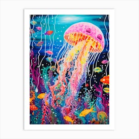 Rainbow Jellyfish Illustrations 8 Art Print