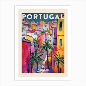 Lisbon Portugal 7 Fauvist Painting  Travel Poster Art Print