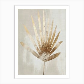 Gold and Beige Palm Frond Artwork Art Print