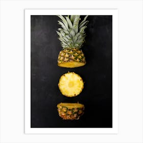 Pineapple — Food kitchen poster/blackboard, photo art Art Print