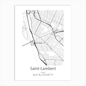 Saint Lambert,Canada Minimalist Map Art Print