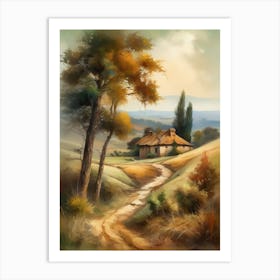 Tuscan Landscape Painting Art Print