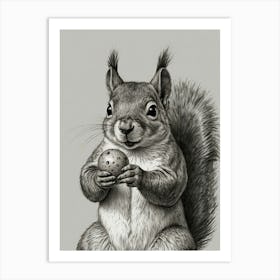 Squirrel With Egg Art Print