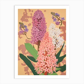 Hyacinths Flower Big Bold Illustration 4 Art Print